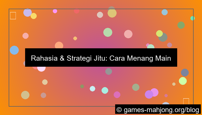 cara menang main mahjong