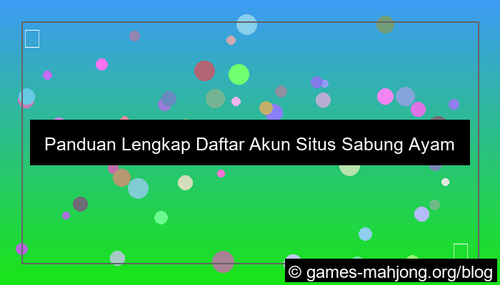 daftar akun situs sabung ayam