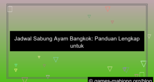 jadwal sabung ayam bangkok