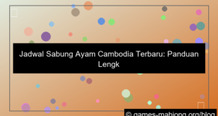 jadwal sabung ayam cambodia