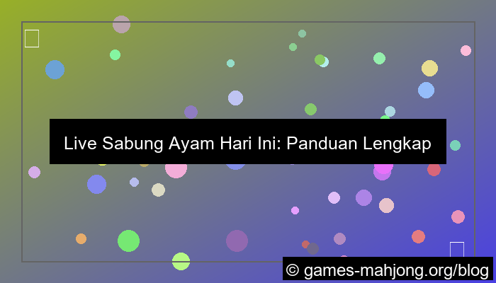 live sabung ayam hari ini