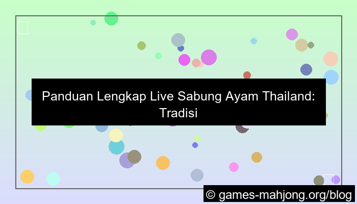 live sabung ayam thailand