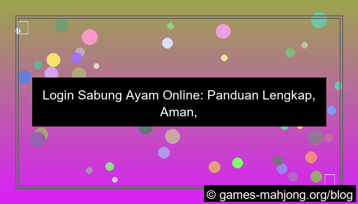 login sabung ayam
