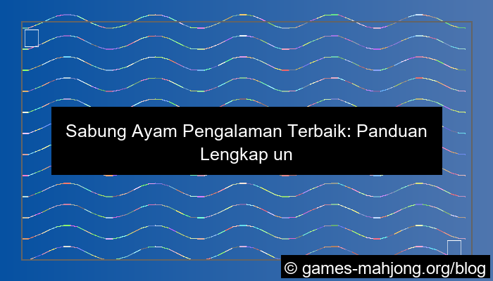 sabung ayam pengalaman terbaik