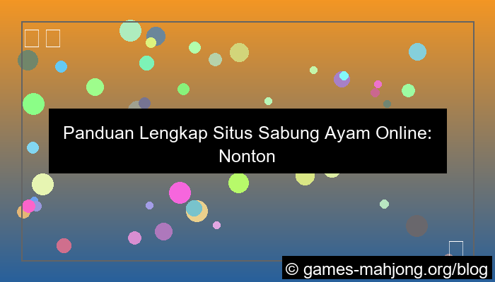 situs sabung ayam pertandingan live