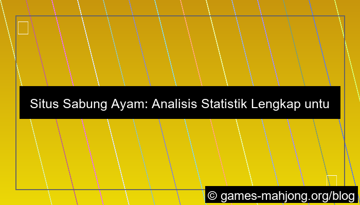 situs sabung ayam statistik lengkap