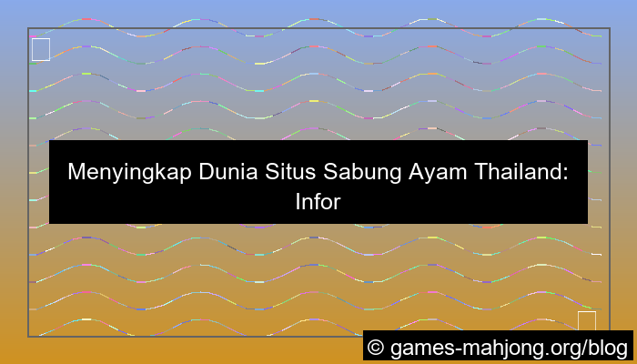 situs sabung ayam thailand