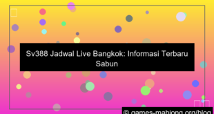 visual sv388 jadwal live bangkok